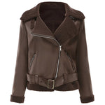 Blouson aviateur femme marron foncé