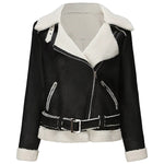 Blouson aviateur femme noir et blanc