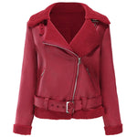 Blouson aviateur rouge femme