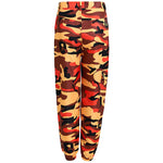 Pantalon camouflage femme orange